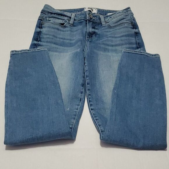 Paige Verdugo Medium Wash Mid Rise Crop Casual Trendy Skinny Jeans W 26 - Picture 2 of 11